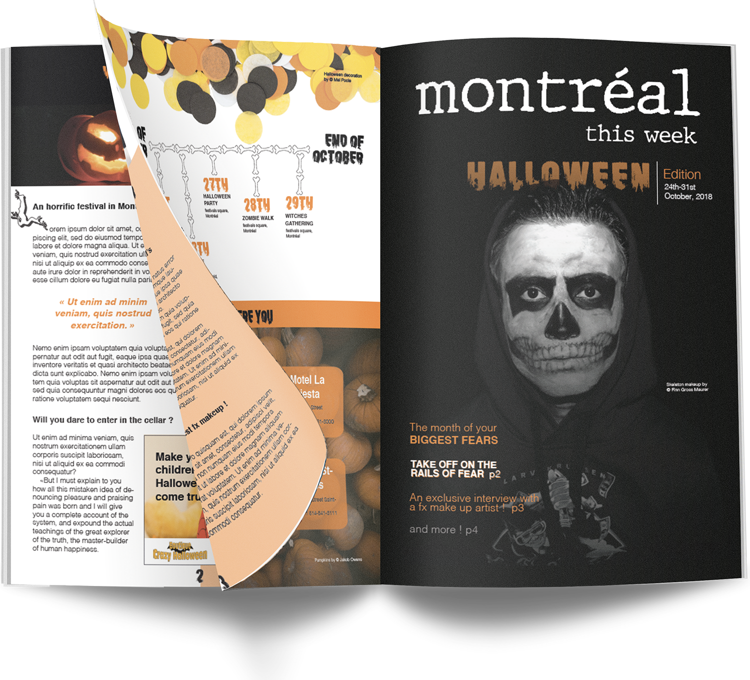 magazine mockup of montreal this week, mockup du magazine montreal this week